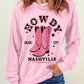 Cowboy Boots Graphic Dropped Shoulder Sweatshirt
