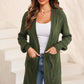 Full Size Cable-Knit Dropped Shoulder Cardigan