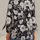Printed Round Neck Three-Quarter Sleeve Blouse