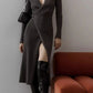 Tied Collared Neck Long Sleeve Sweater Dress
