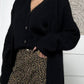 Fuzzy Open Front Solid Color Cardigan