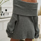 Devine Off-Shoulder Extra-Long Sleeve Sweater