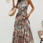 FULL SIZE Tied Slit Floral Sleeveless Dress