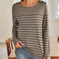 Striped Round Neck Long Sleeve T-Shirt