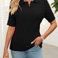 Mandy Cable Knit Johnny Collar Half Sleeve Sweater