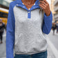 Contrast Textured Long Sleeve Sweatshirt