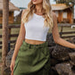 Full Size Adjustable Waist Denim Skirt with Pockets