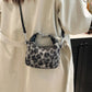 Fuzzy Polyester Mini Handbag with Zipper