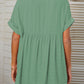 Mandy Side Slit Notched Short Sleeve Blouse