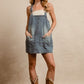 BiBi Washed Adjustable Strap Denim Overall Dress