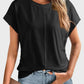 Ruched Round Neck Short Sleeve T-Shirt