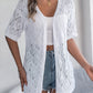 Openwork Open Front Half Sleeve Cardigan