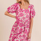BiBi Printed Square Neck Puff Sleeve Mini Dress - Brand BiBi
