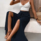 Tied Slit Wide Leg Pants