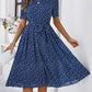 Printed Round Neck Short Sleeve Dress