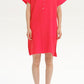Slit Notched Short Sleeve Mini Dress