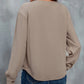 Asymmetrical Neck Buttoned Long Sleeve Top