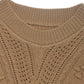 Openwork Round Neck Long Sleeve Sweater