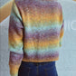Gradient Heart Shape Button V-Neck Cardigan