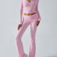 Devine Ruched Long Sleeve Top and Pants Set