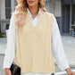 Cable Knit V-Neck Sweater Vest