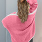 Double Take Contrast Open Front Dropped Shoulder Cardigan