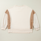 Slit Color Block Long Sleeve Sweatshirt