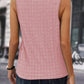 Solid Notched Sleeveless Blouse