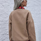 Plaid Trim Long Sleeve Jacket