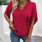 Lace Detail V-Neck Half Sleeve Blouse