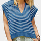 Mandy Collared Neck Striped Sweater Vest