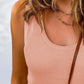 Waffle-Knit Scoop Neck Tank