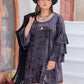 Plus Size Round Neck Flounce Sleeve Mini Dress