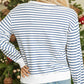 FIRECRACKER Striped Round Neck Long Sleeve Sweatshirt