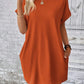Full Size Round Neck Short Sleeve Mini Dress