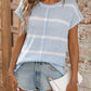 Striped Round Neck Short Sleeve Knit Top