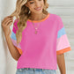 Lovelet Color Block Round Neck Half Sleeve T-Shirt