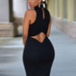 Cutout Mock Neck Sleeveless Dress