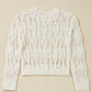 Cutout Round Neck Long Sleeve Knit Cover Up