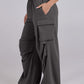 Elastic Waist Wide Leg Pants with Pockets