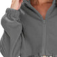 Drawstring Zip Up Dropped Shoulder Outerwear Jacket
