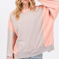SAGE + FIG Color Block Round Neck Sweatshirt
