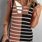 Striped Quarter Zip Cap Sleeve Sweater Dress
