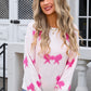 Bow Round Neck Dropped Shoulder Sweater