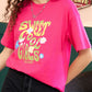 Letter Graphic Round Neck Half Sleeve T-Shirt