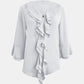 Full Size Ruffled V-Neck Flounce Sleeve Blouse