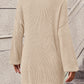 Collared Neck Long Sleeve Sweater Dress with Pockets