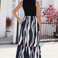 FULL SIZE Striped Round Neck Sleeveless Midi Dress