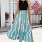FULL SIZE Striped Round Neck Sleeveless Midi Dress