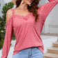 Lace Detail Cold Shoulder Long Sleeve T-Shirt